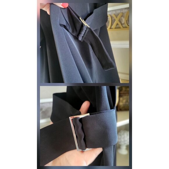 Black Sleeveless Wide-Leg Jumpsuit W Adjustable Side Straps- S - Picture 8 of 8